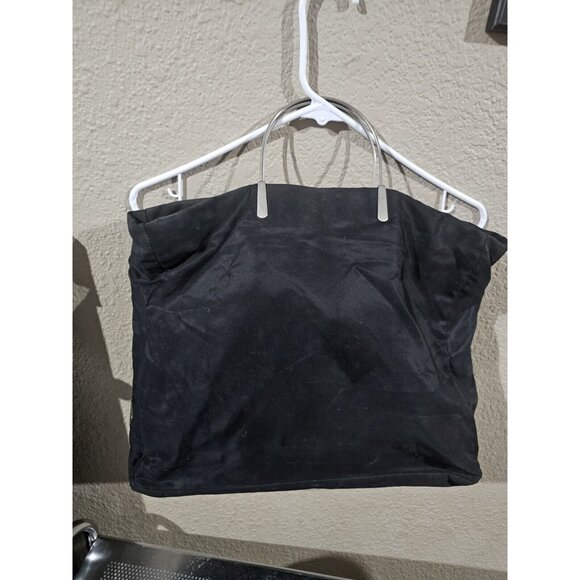 Prada Tessuto Medium Black Nylon Tote Shoulder Bag Metal Handles - Picture 1 of 8
